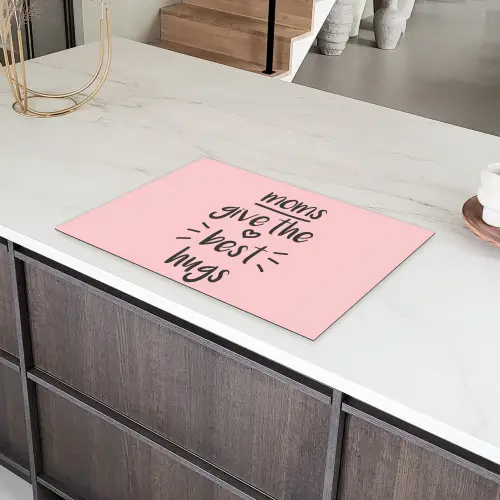 Spreuken - Moms give the best hugs - Quotes - Mama Inductie beschermer vinyl 3mm klein -sfeer8