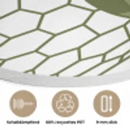 Voetbal - Goal - Sport - Groen Akoestische PET Vilt - Rond klein -closeup_DE