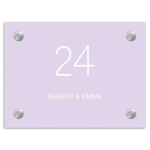 Lila - Klassiek Naambord Rechthoek middel -3d
