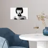 Vrouw - Lolly - Zwart - Wit poster papier klein -sfeer3