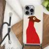 Silhouet - Hond - Trui - Rood Hoesje iPhone 16 Pro Max met koord klein -sfeer4
