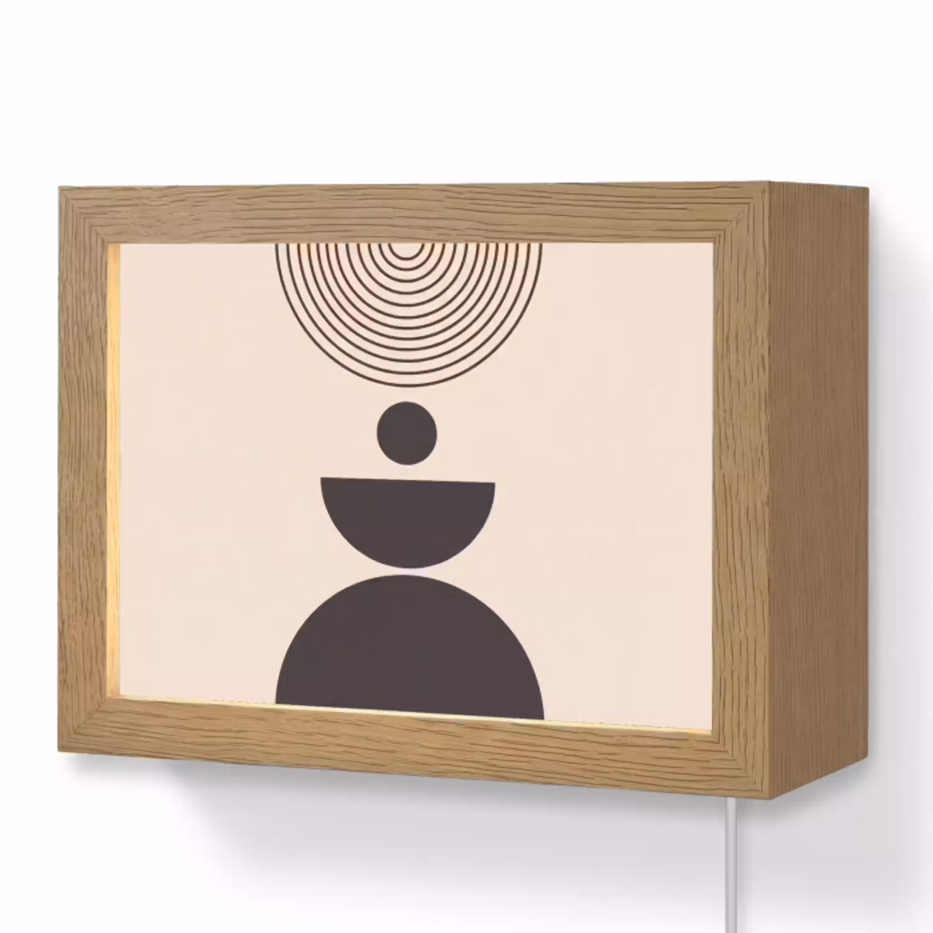 Geometrische balans - Kunst Light Box met kabel (Wandlamp) klein -3d