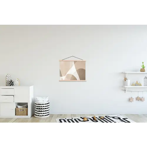 Vloeiende vlakken - Harmonieus - Golvend textielposter latten blank klein -kinderkamer