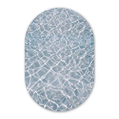 Water - Reflectie - Zonlicht Wandcirkel Ovaal Forex klein -3d