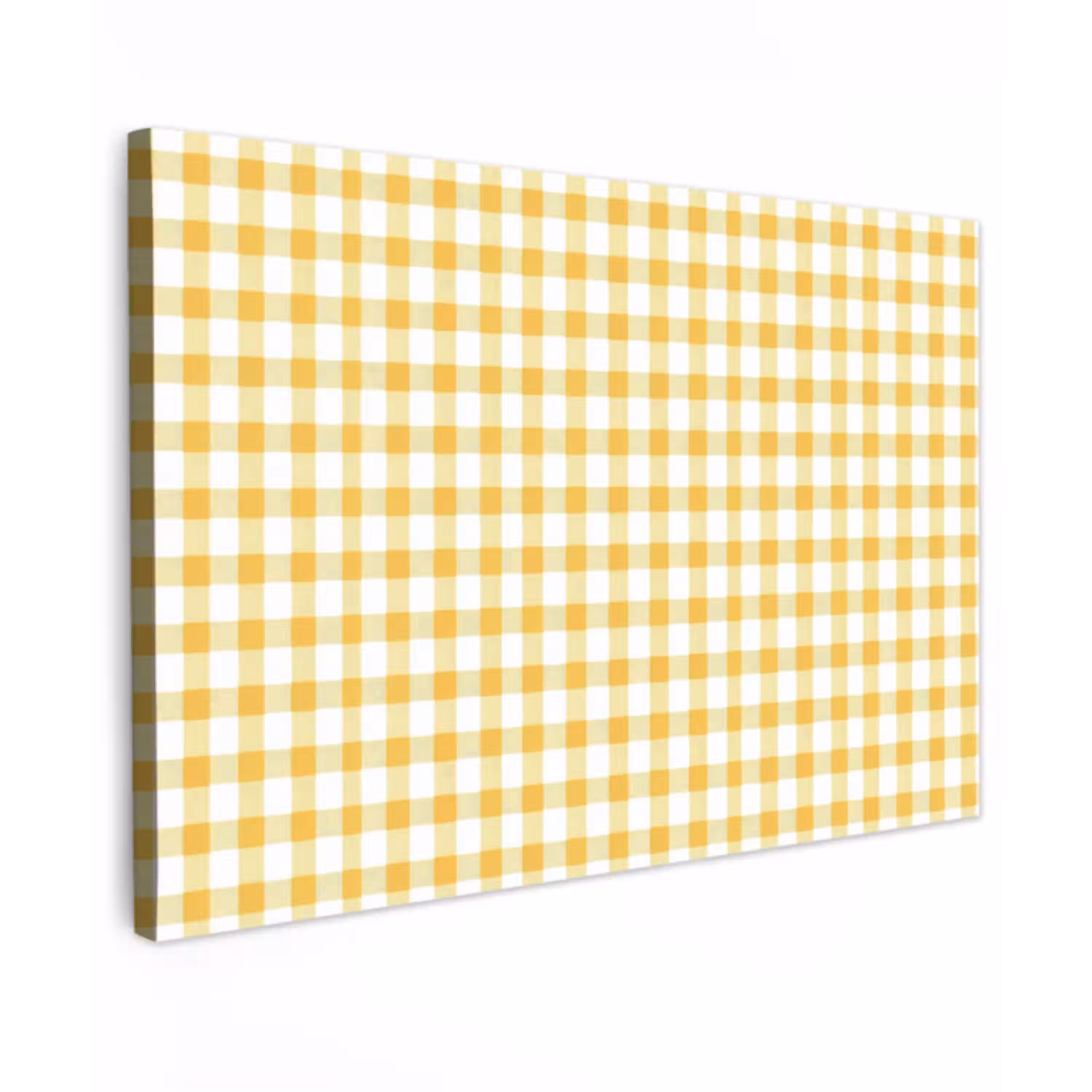 Ruit - Gingham - Klassiek - Geel en Wit canvas 2cm klein 34 -z3d