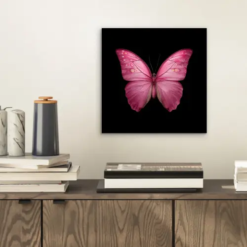 Vlinder - roze - Elegant aluminium wit klein -sfeer1