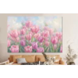 Tulpen - Veld - Lente - Roze forex 5mm xxl -bovenbank