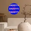 Blauw - Daddy's - Blokletters Wandcirkel behangsticker klein -sfeer1