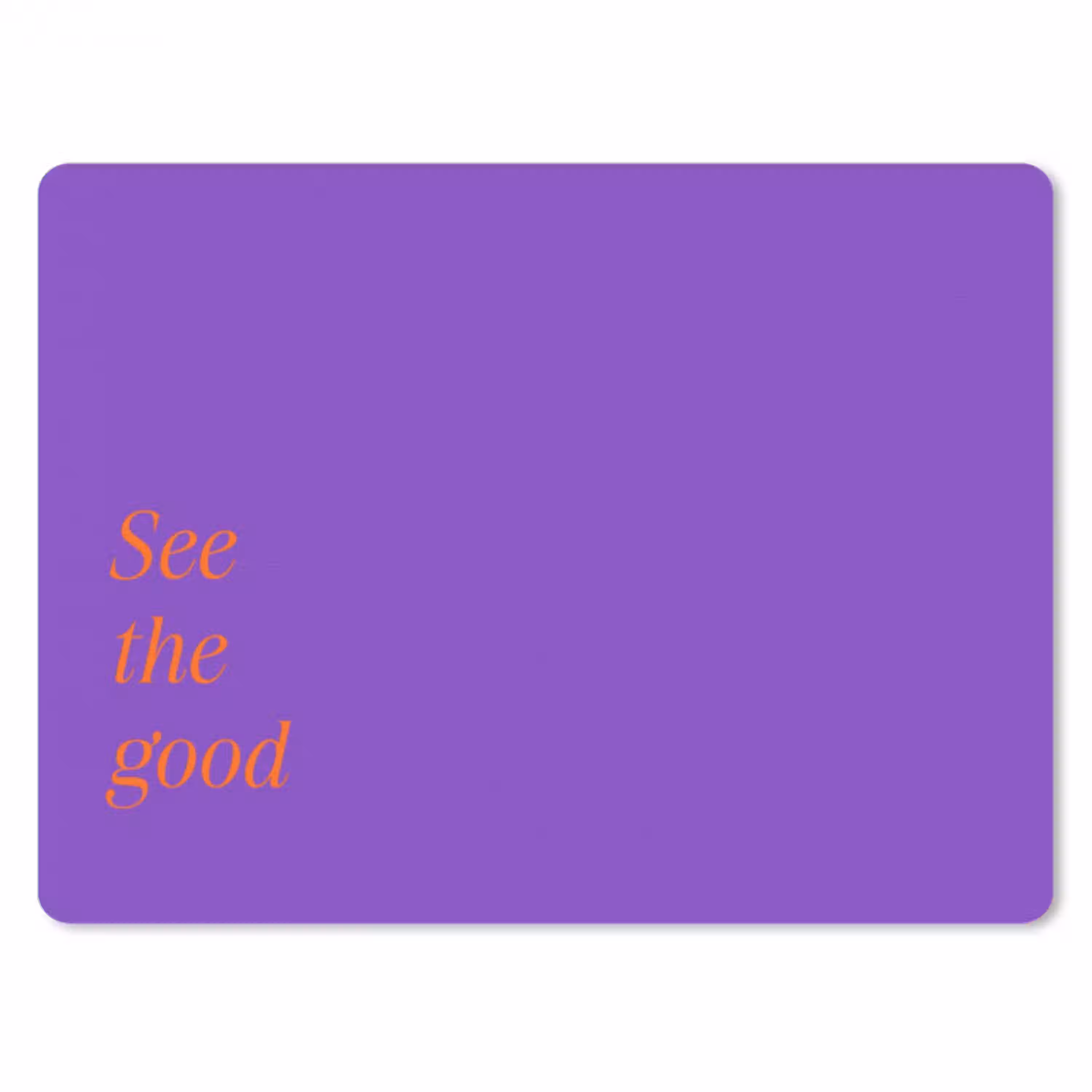 See the good - Oranje - Paars muismat rubber klein -3d