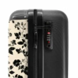 Bloemen - Dessin - Zwart NBS - Handbagage koffer - Volwassenen Unisex middel -slot