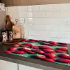 Aardbeien - Rood - Groen - Kroontjes Inductie beschermer vinyl 3mm klein 276 -sfeer3