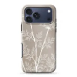 Grafisch - Fluitenkruid - Taupe Toughcase MagSafe Apple iPhone 17 Pro Max klein -3d