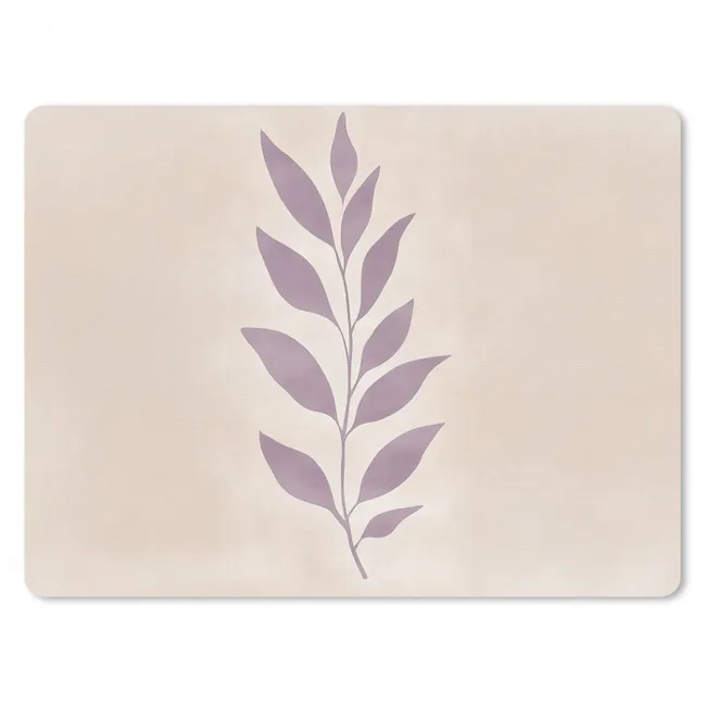 Mauspad - Zweig - Blätter - Minimalistisch - Beige