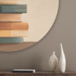Boeken - Toren - Koffie - Beige Akoestische PET Vilt - Rond klein -sfeer5_closeup