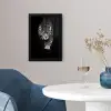 Dieren - Zwart - Luipaard - Wit - Wild fotolijst zwart zonder passe partout klein -sfeer4
