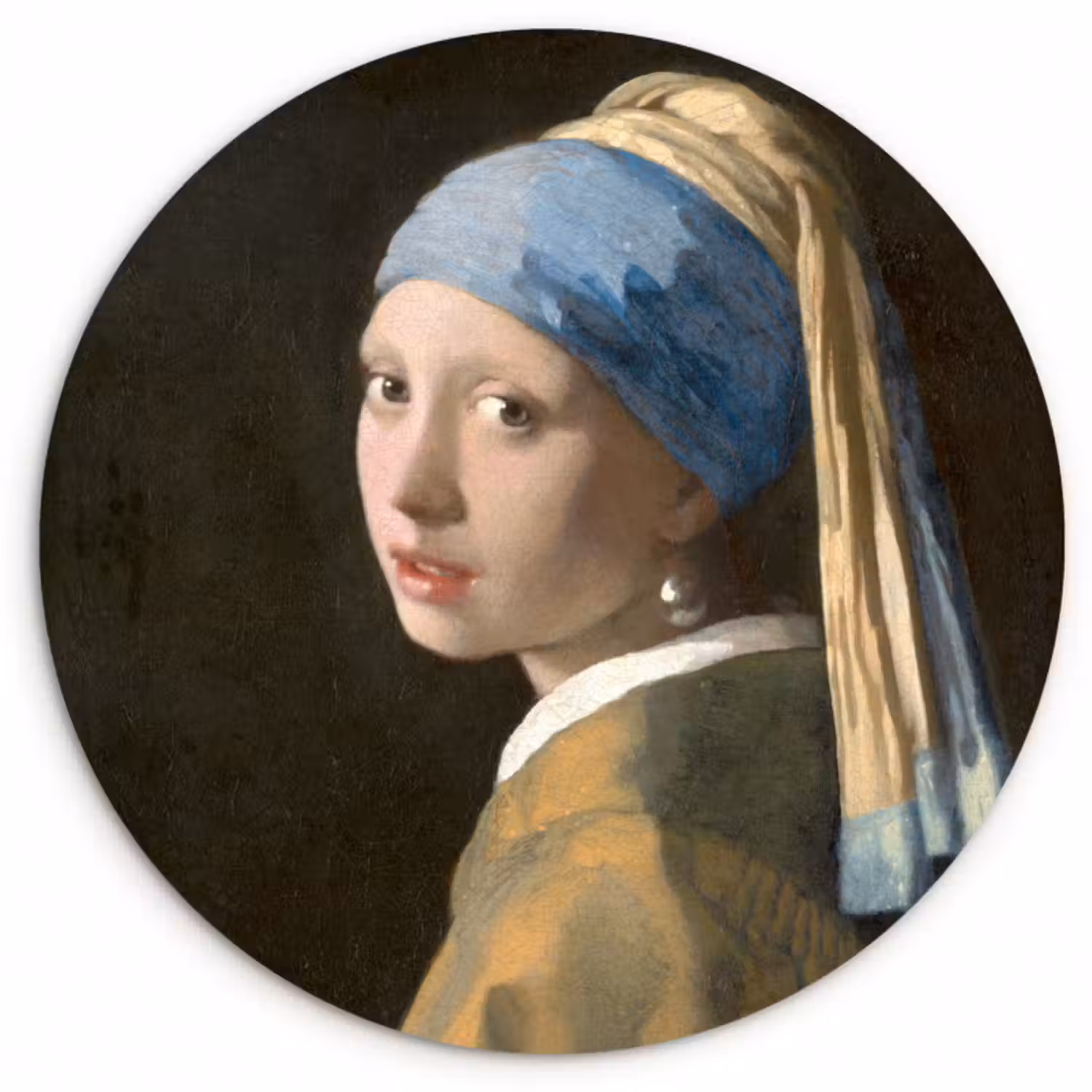 Muurcirkel - Meisje met de Parel - Schilderij van Johannes Vermeer