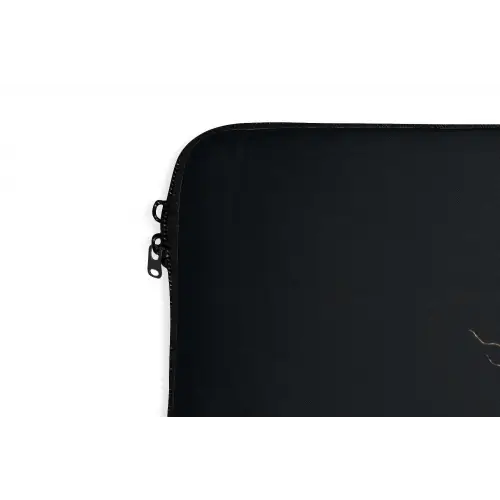 Takken - Blaadjes - Zwart laptophoes neopreen klein -detail