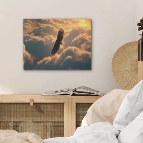Adelaar - Wolken - Zon PET vilt klein -sfeer3