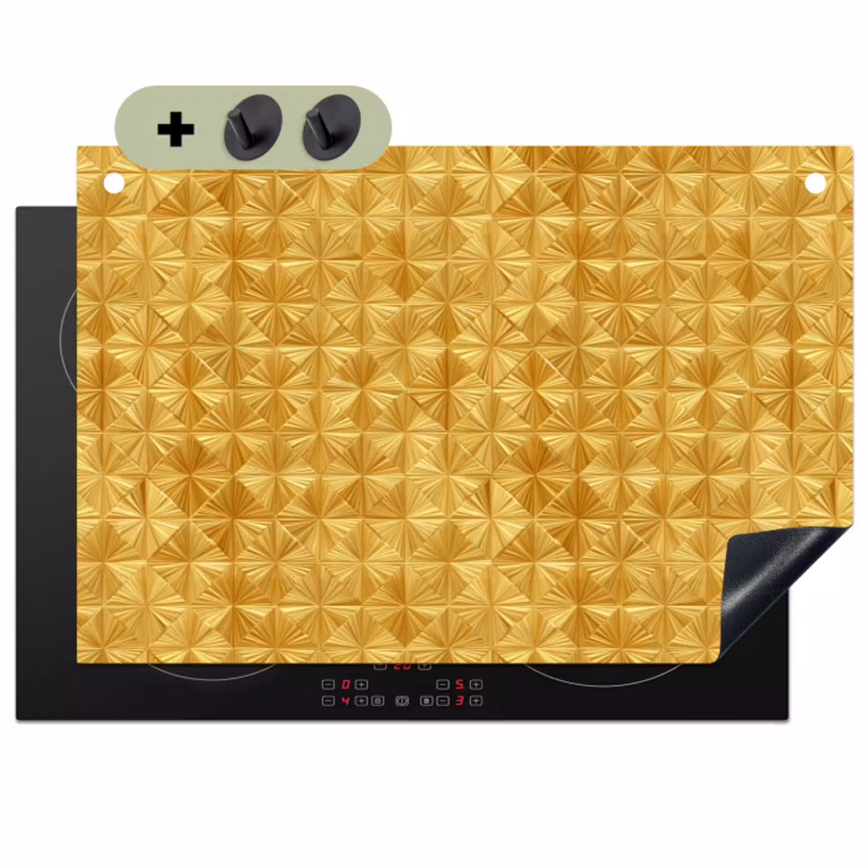 Tegels - Geometrisch - Reliëf - Goud Inductie beschemer met haakjes klein 777 -3d