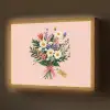 Margrieten - Boeket - Strikje - Roze Light Box met batterij (Wandlamp) middel -z3d_website
