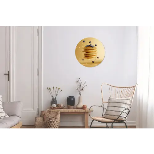 Pannenkoeken - Eten - Honing - Geel Wandcirkel aluminium klein -woonkamer