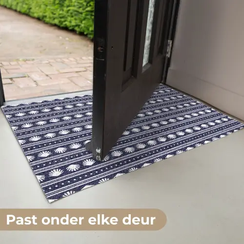 Schelp - Nautisch - Blauw - Wit Deurmat klein 898 -USP_NL