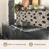 Motief - Bloemen - Zwart - Beige keuken achterwand 2 middel 871 -usp_NL