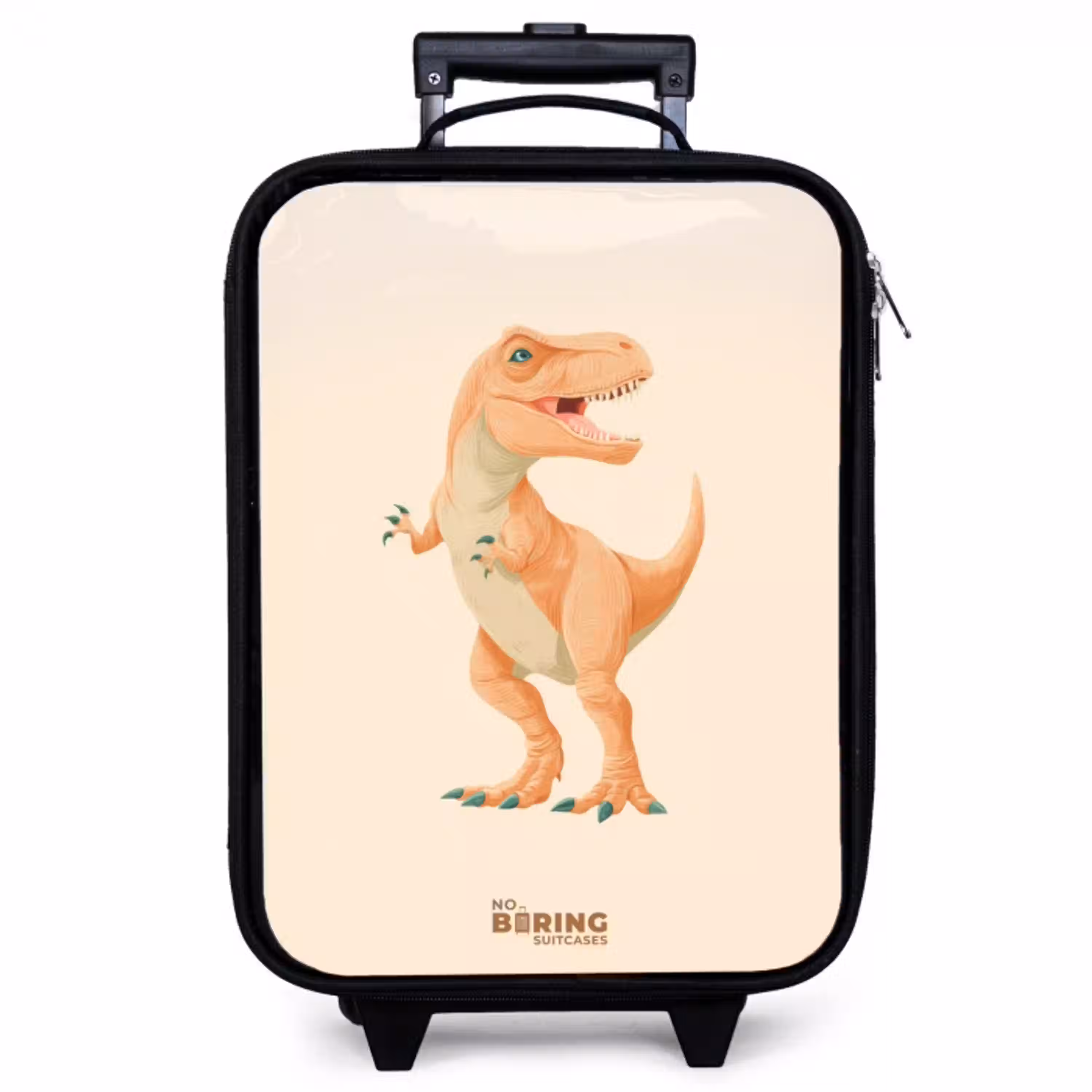 T-rex dino in oranje kleuren Kinderkoffer - Zwart klein -zzz_website3d