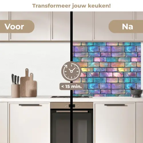 Gloed - Kleuren - Muur - Glans keuken achterwand 2 middel 871 -voor-na2_NL