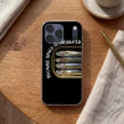 Sardines - Tekst - Vis - Blik Telefoonhoesje iPhone 17 Pro Max klein -sfeer1