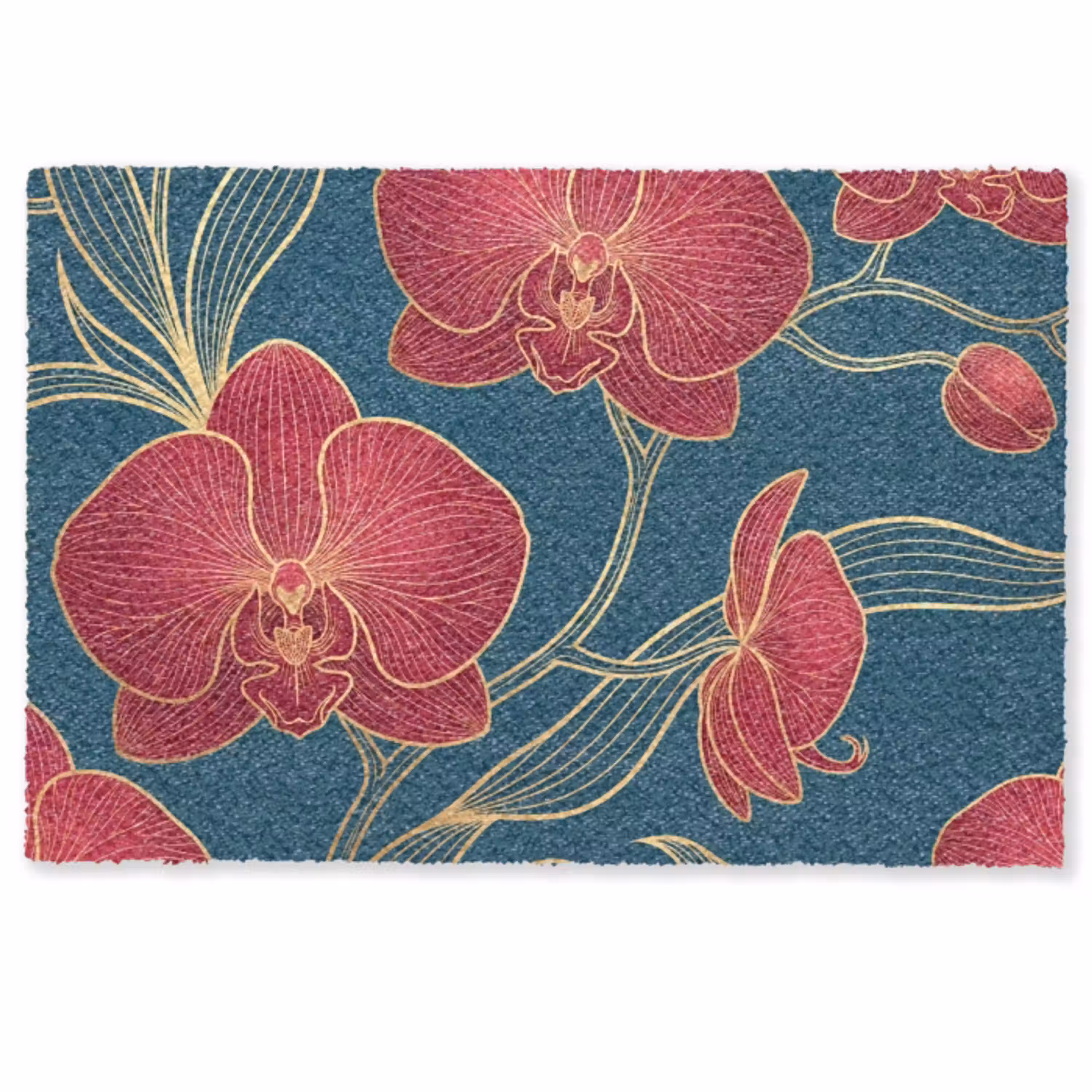 Bloemen - Rood - Goud Deurmat klein -zkaufland3d