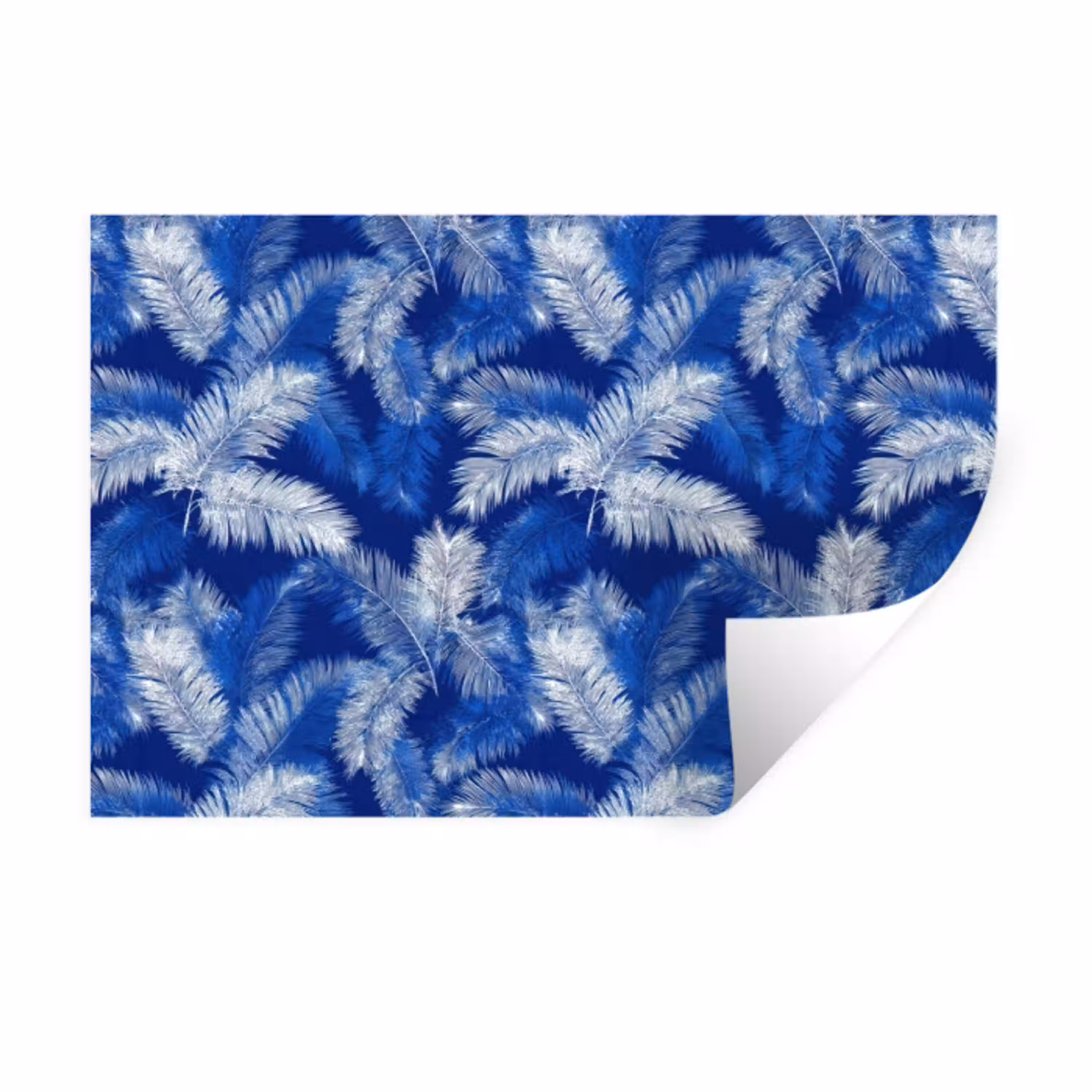 Palmblad - Patroon - Blauw Muursticker klein 286 -3d