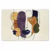 Abstract - Overlappende gezichten - Paars - Donkergroen Placemat vinyl groot -zzsfeer1_Kitchenyeah-website