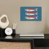 Vissen - Rood - Blauw poster papier klein -sfeer1