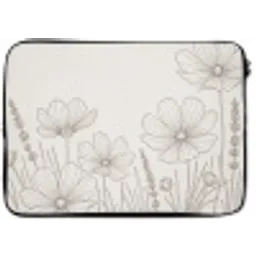 Minimalistisch - Modern - Bloemen - Beige laptophoes neopreen klein -zkaufland3dotto