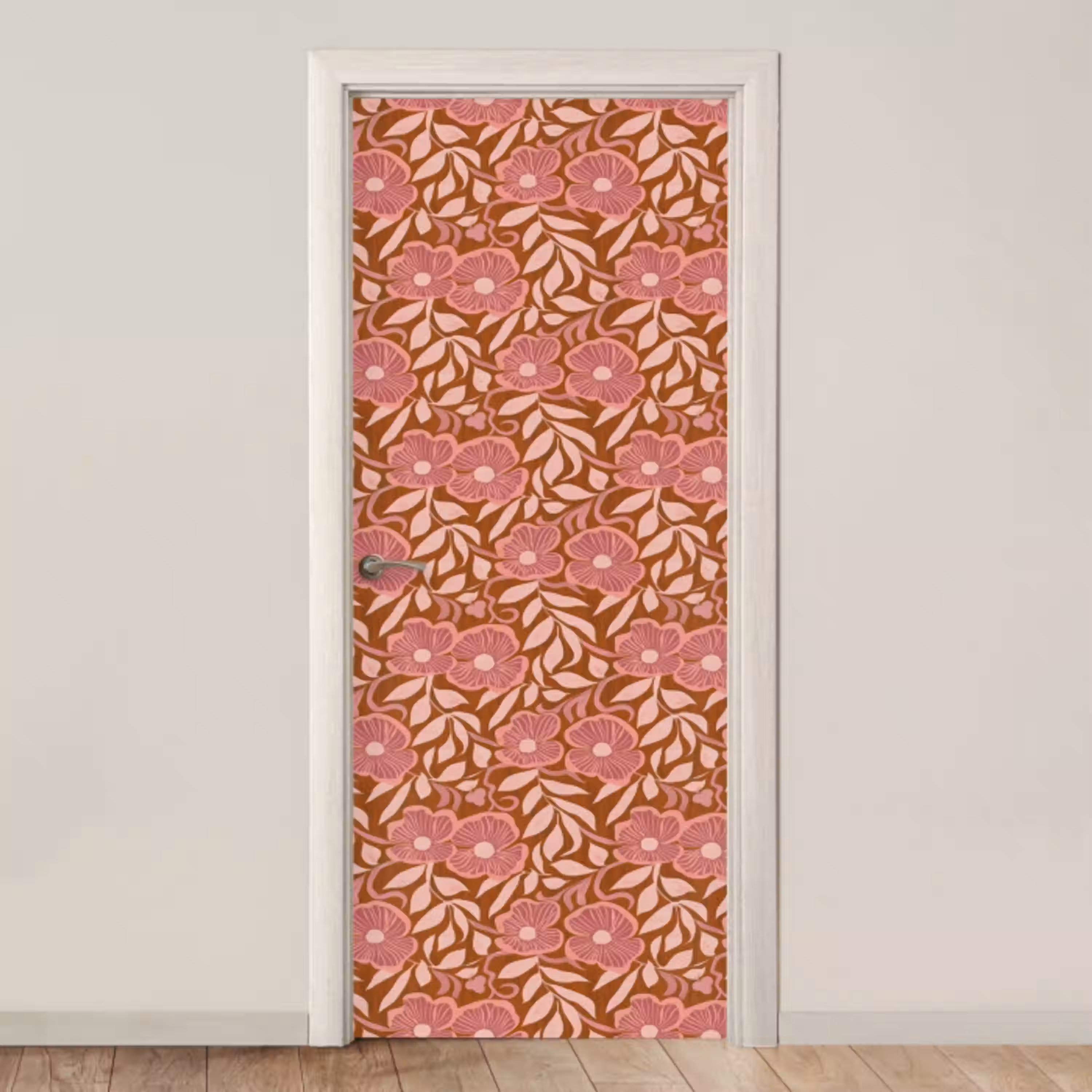 Sfeer - Bloemen - Roze deurposter klein 289 -3d_beige