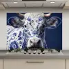 Koe - Delfts - Blauw - Artistiek keuken achterwand spatscherm klein -3d_website