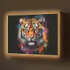 Tijger - Graffiti - Dieren - Zwart Light Box met batterij (Wandlamp) middel -z3d_website