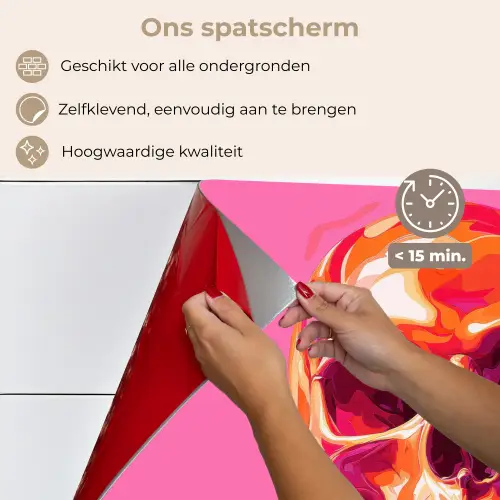 Felroze - Tanden - Schedel keuken achterwand spatscherm klein -spatscherm_NL