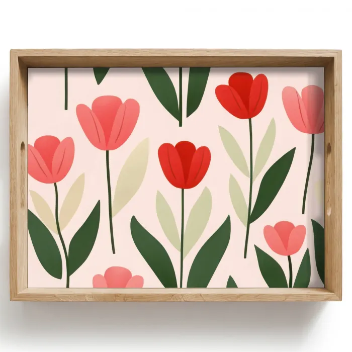 Tulpen - Modern - Roze Dienblad Rechthoek middel -z3d_shopping
