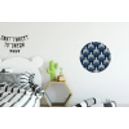 Modern - Patroon - Blauw Wandcirkel aluminium klein 190 -kinderkamer