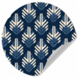 Modern - Patroon - Blauw Wandcirkel behangsticker klein 186 -3d