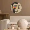 Geometrisch - Felle kleuren - Kubistische stijl Akoestische PET Vilt - Rond klein -sfeer1