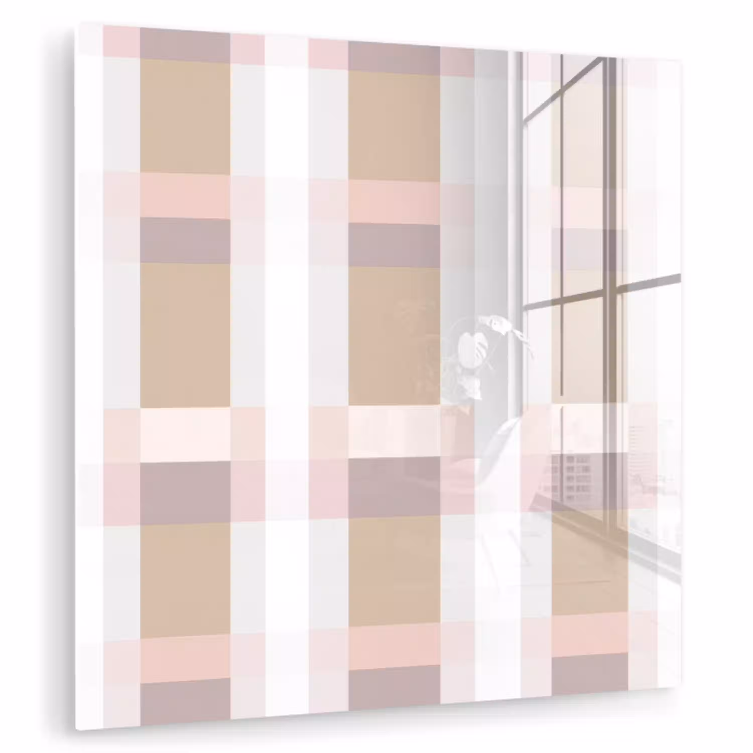 Ruitpatroon - Aardetinten - Minimalistisch plexiglas 5mm klein 11 -zzzproduct_nieuw