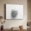 Basketbal - Wit - Schaduw - Lijnen Textielframe zwart klein -sfeer3