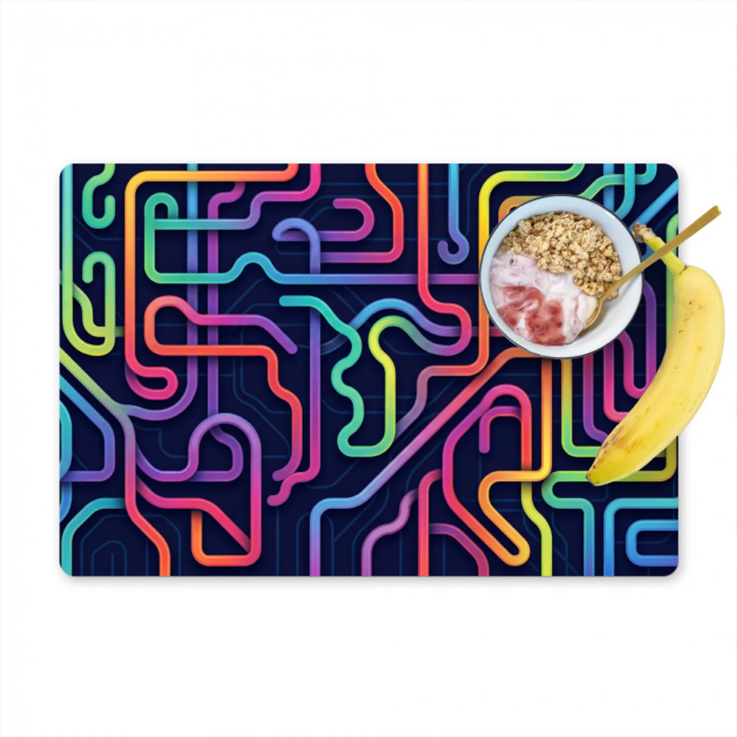 Retro - Abstract - Neon Placemat vinyl groot -zzzproduct_Kitchenyeah-website