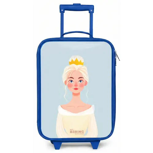 Prinses met een gouden kroon - Blauw Kinderkoffer - Blauw klein -zz3dotto