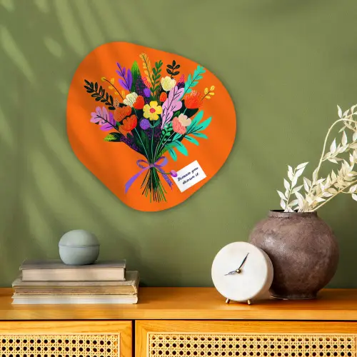 Kaartje - Boeket - Bloemen Wandcirkel Organisch Forex 3mm klein -sfeer2