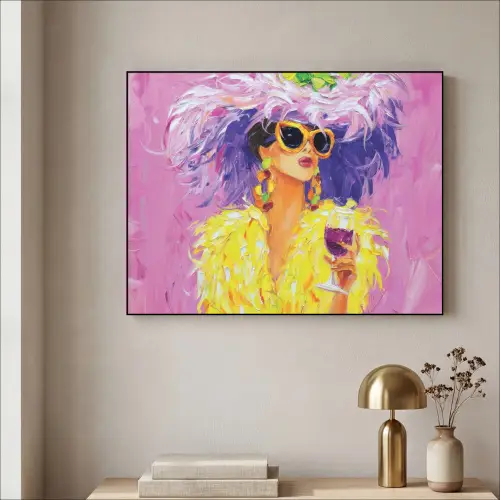 Zonnebril - Vrouw - Jas - Veren Textielframe zwart klein -sfeer2