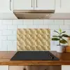 Patroon - Waaier -  Goud keuken achterwand spatscherm klein 900 -sfeer2